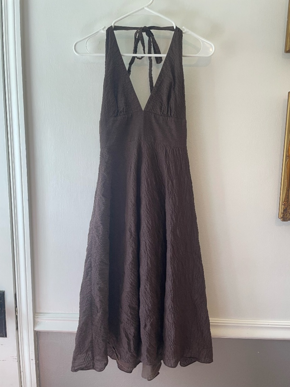 J. Crew brown cotton halter dress size 4